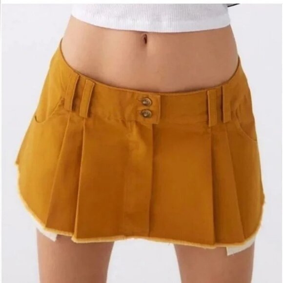 BDG Urban Outfitters Sydney Pleated Brun Mini Skirt Size XS - Picture 2 of 8